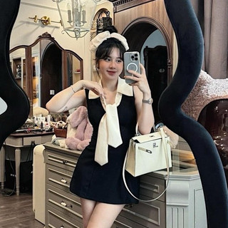 Đầm nữ BA lỗ Dáng Ôm Phối Cổ Sơ Mi Lịch Sự