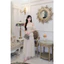 Set áo cúp ngực bling tay bèo sang chảnh mix chân váy tơ lưới dáng dài 3 màu be hồng đen hàng chuẩn loại 1 New 2025