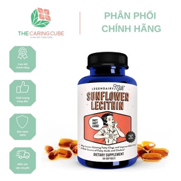 Viên Uống Tắc Tia Sữa Sunflower Lecithin Legendairy Milk - Mỹ Hộp 60v (Hàng chính hãng)_The Caring Cube
