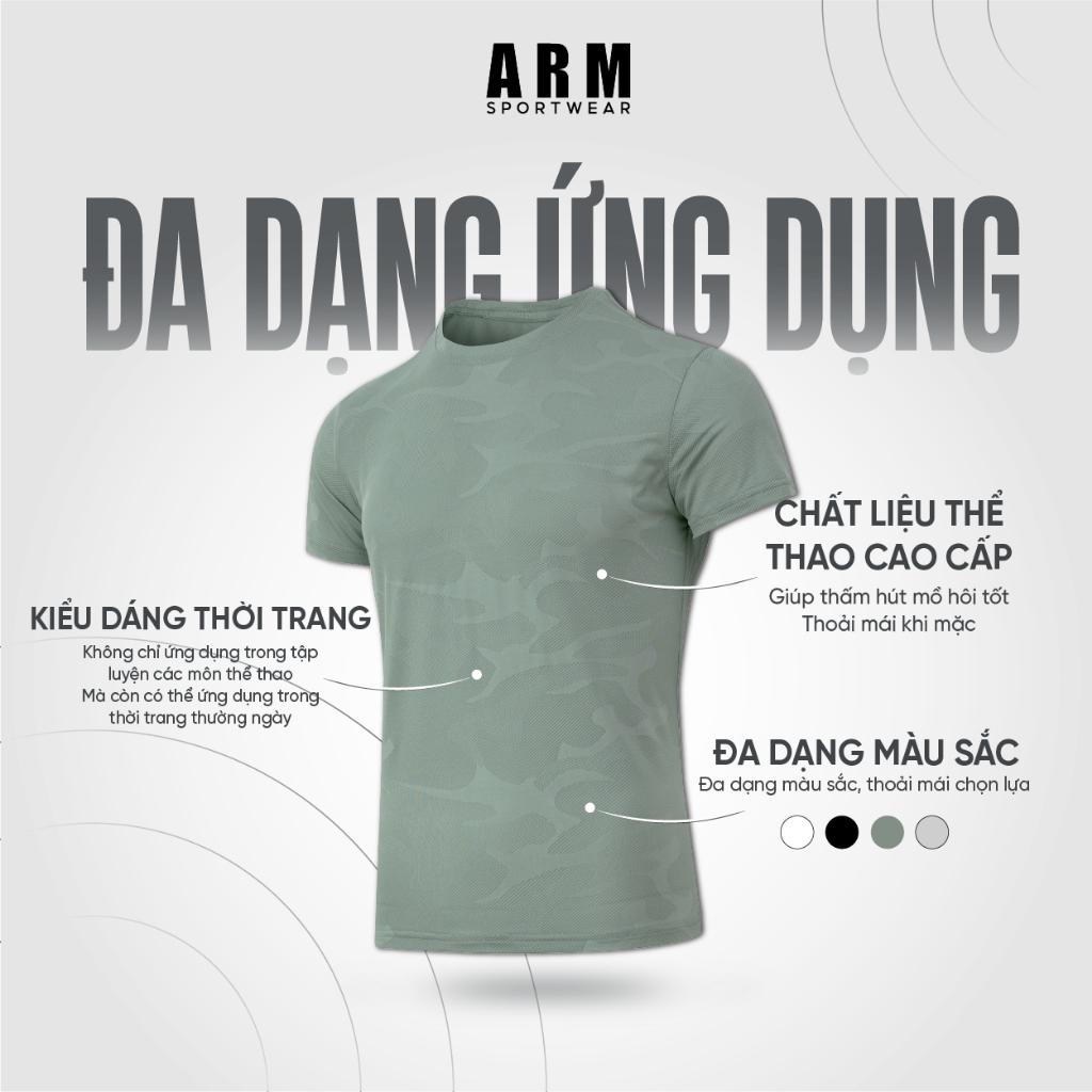 Áo Thun Thể Thao Nam JACQUARD SEAMLESS AR chất vải mát lạnh, co giãn thoải mái, tập gym, chạy bộ