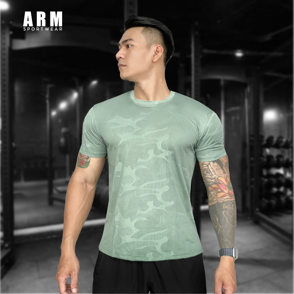 Áo Thun Thể Thao Nam JACQUARD SEAMLESS AR chất vải mát lạnh, co giãn thoải mái, tập gym, chạy bộ