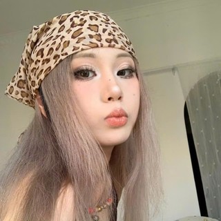 Khăn Trùm Đầu Họa Tiết Da Báo Vải Voan Nhẹ Thoáng size 70cmx70cm, Khăn Trùm Đầu Phong Cách Hip Hop Châu Mỹ