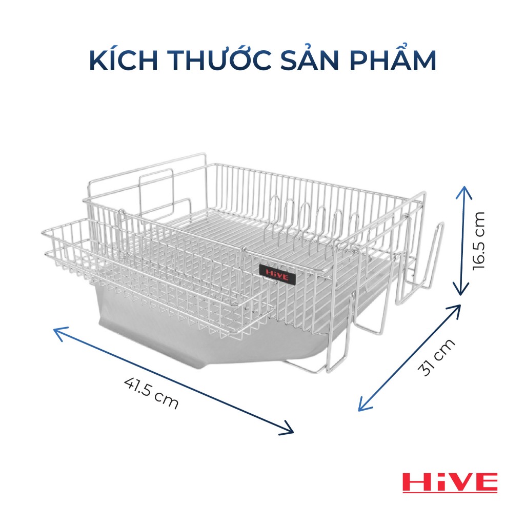 Giá Kệ úp chén bát HiVE LU 1 tầng inox cao cấp | BigBuy360 - bigbuy360.vn