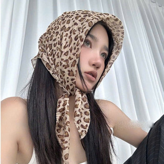 Khăn Trùm Đầu Họa Tiết Da Báo Vải Voan Nhẹ Thoáng size 70cmx70cm, Khăn Trùm Đầu Phong Cách Hip Hop Châu Mỹ