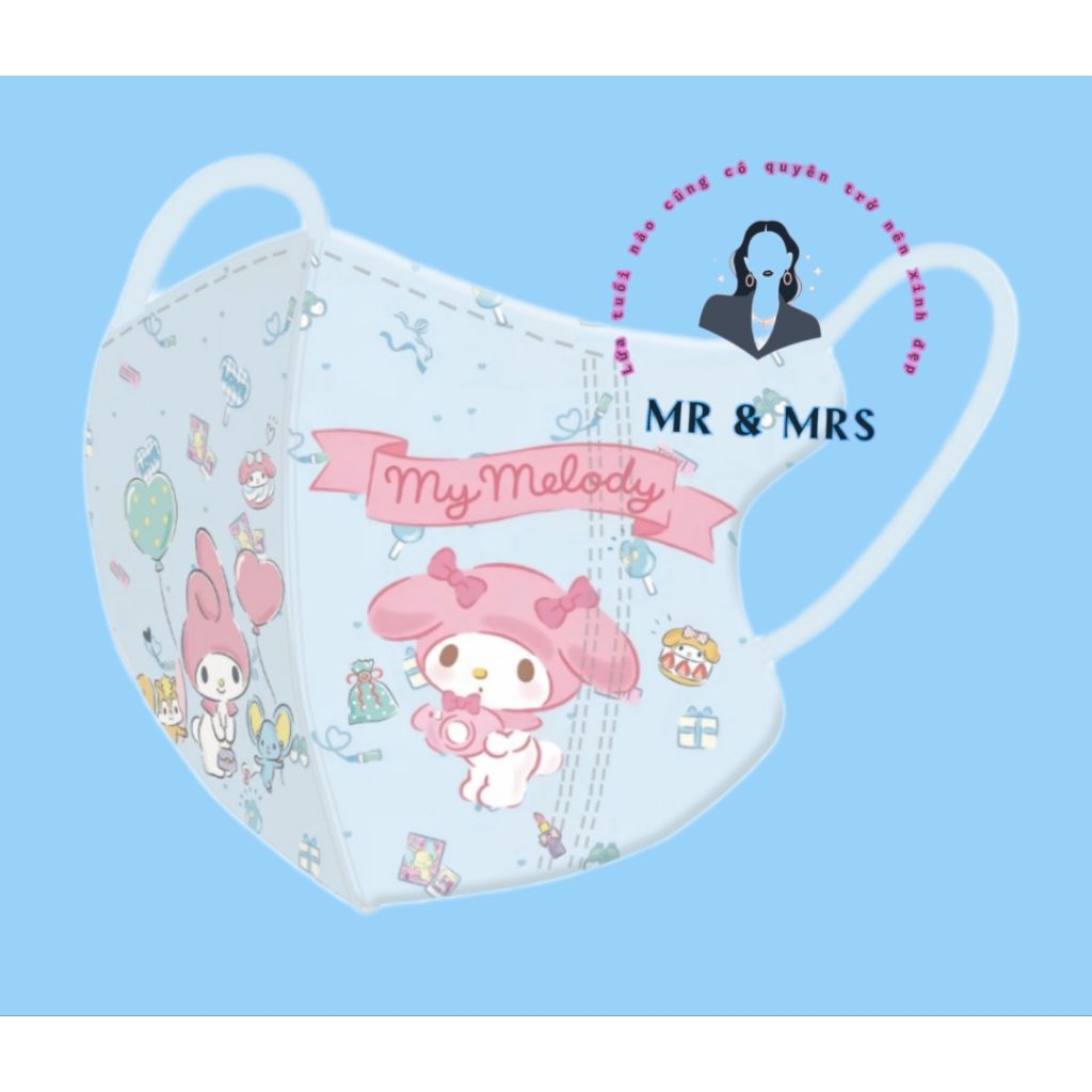 (Set 10C/60C) Khẩu Trang Hoạt Hình Melody Dâu 🍓 Cho Bé 4-12T