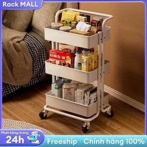 RACK Xe Đẩy Spa 3-4 Tầng Đa Năng Kệ Để Đồ Bỉm Sữa Di Chuyển 360 Độ Kệ nhựa có bánh xe
