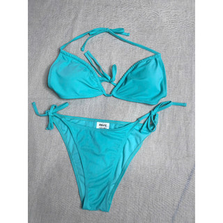 (Set2 01) 👙 Bikini Nữ 2 Mảnh Dây Buộc Xanh Ngọc | PAVIE Swimwear