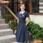 Đầm thiết kế BEMINE cổ sen ngực đính nơ dáng dài tùng xếp ly phù hợp đi làm, đi chơi-MT10173