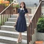 Đầm thiết kế BEMINE cổ sen ngực đính nơ dáng dài tùng xếp ly phù hợp đi làm, đi chơi-MT10173