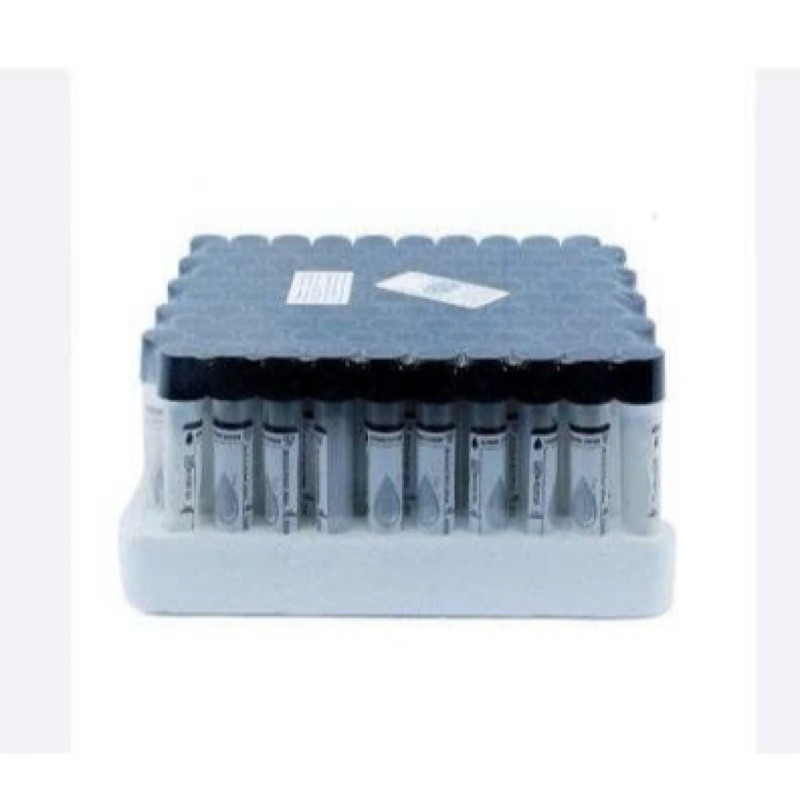 Vĩ 100 ống nghiệm Heparin  HTM  2ml nắp đen, mous thấp ( vĩ 100 ống).