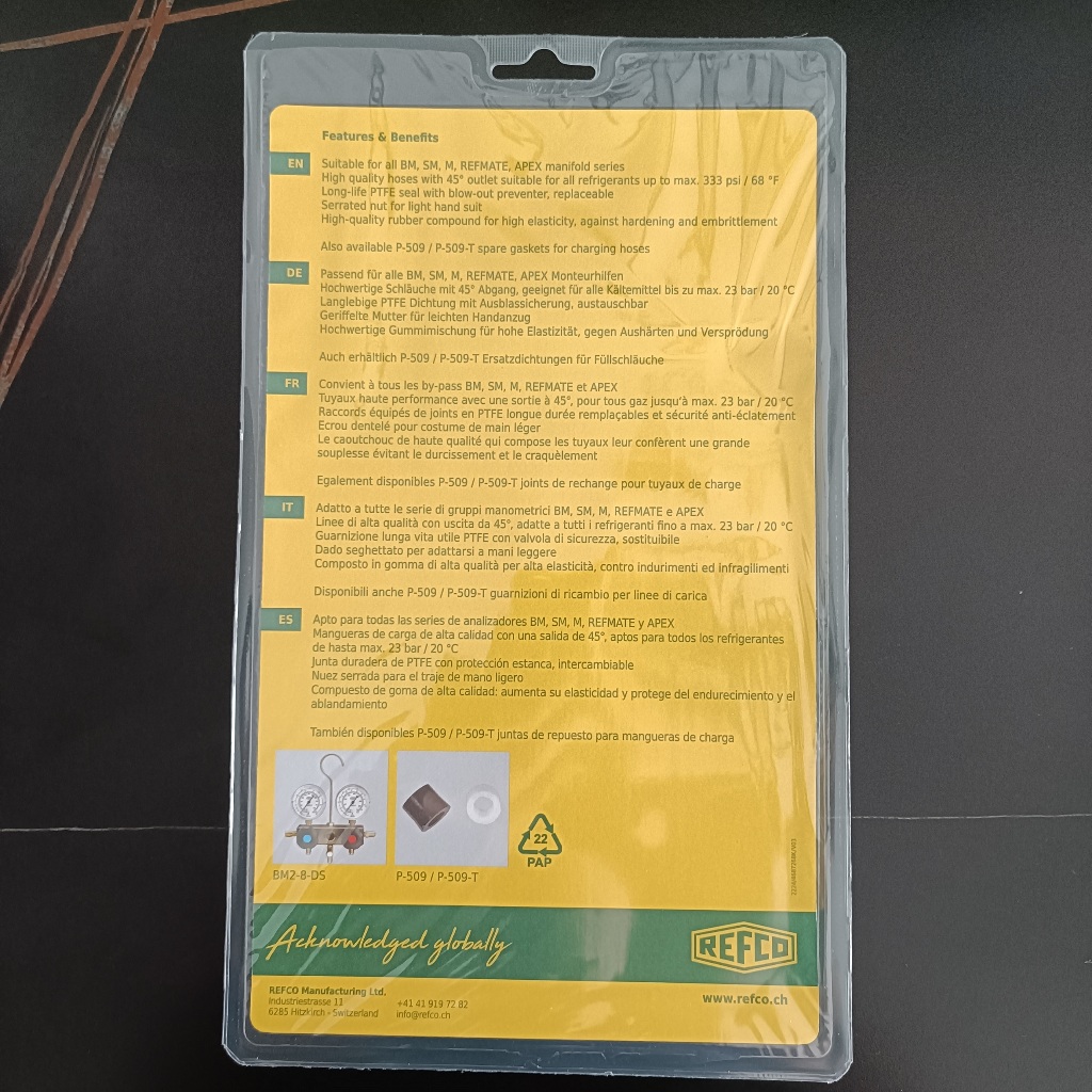 DÂY SẠC GA 1/4" 150CM REFCO CLF-60 SẢN XUẤT TẠI THỤY SĨ