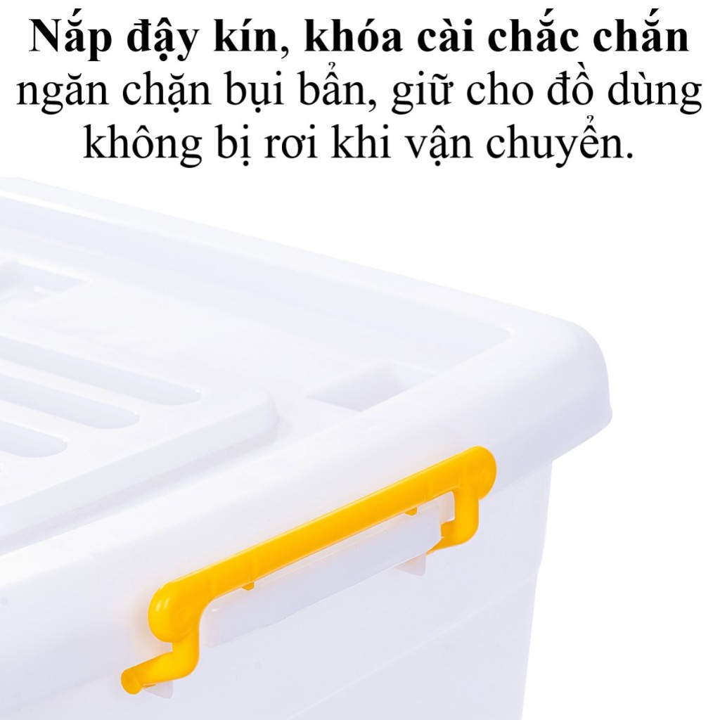 Thùng chữ nhật 10L, 18L, 30L nhựa VIỆT NHẬT - Có nắp, khóa cài - Đựng đồ chơi, quần áo - 5331/2/3 Việt nhật 1