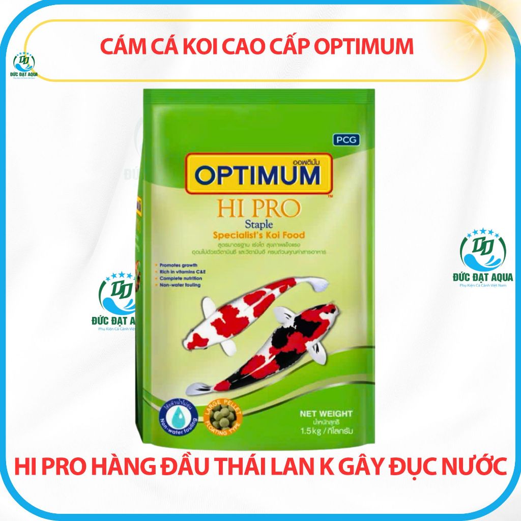 cám cá koi cao cấp OPTIMUM HI PRO 1,5kg và 7kg hàng đầu thái lan k gây đục nước cho hồ cá 4