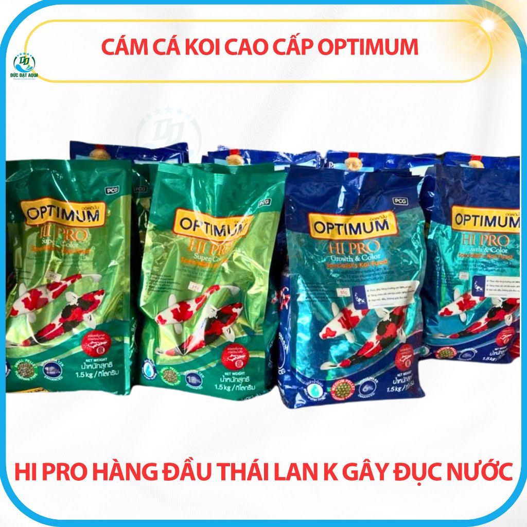 cám cá koi cao cấp OPTIMUM HI PRO 1,5kg và 7kg hàng đầu thái lan k gây đục nước cho hồ cá 8