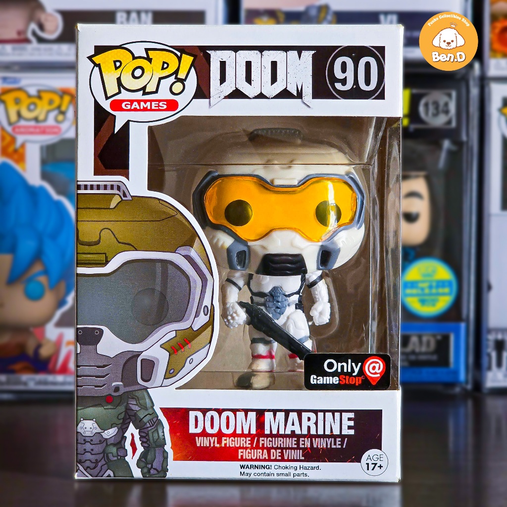 Funko Pop! Games DOOM – Gold Space Marine #90, Esclusiva Gamestop, Edizione Limitata