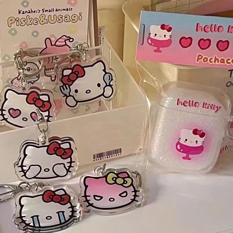 Móc Khoá Xinh, Móc Khoá Hello Kitty Mèo Acrylic Ngộ Nghĩnh Móc Khóa Hoạt Hình Dễ Thương Anime Kawaii Quà Tặng - SakuMai