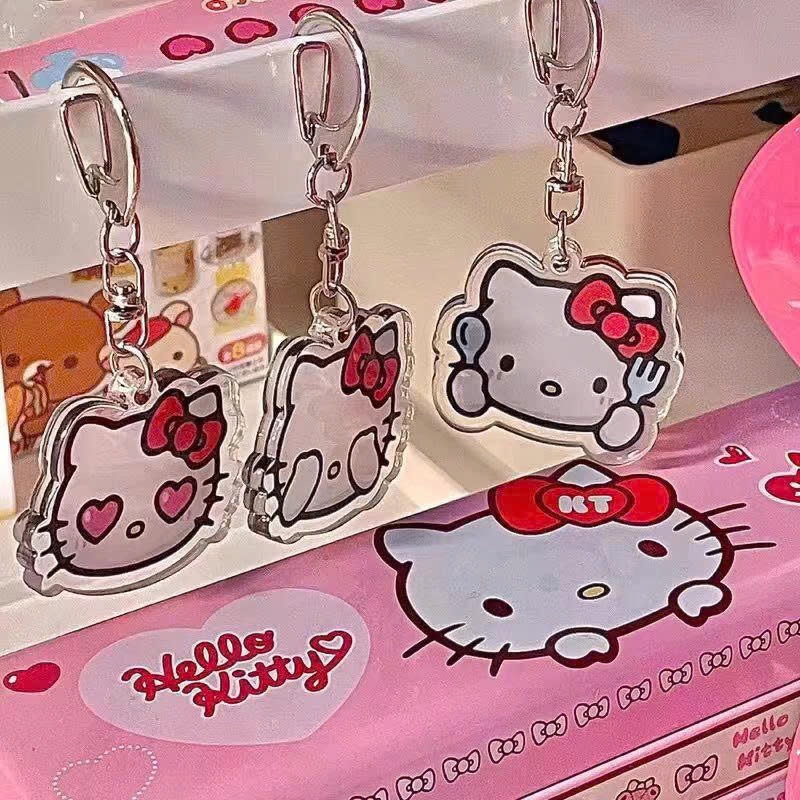 Móc Khoá Xinh, Móc Khoá Hello Kitty Mèo Acrylic Ngộ Nghĩnh Móc Khóa Hoạt Hình Dễ Thương Anime Kawaii Quà Tặng - SakuMai