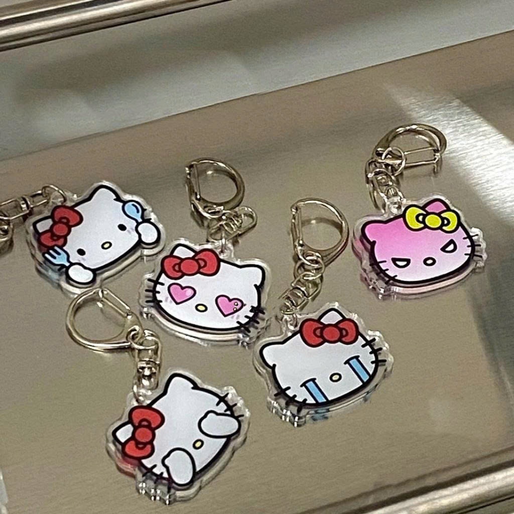 Móc Khoá Xinh, Móc Khoá Hello Kitty Mèo Acrylic Ngộ Nghĩnh Móc Khóa Hoạt Hình Dễ Thương Anime Kawaii Quà Tặng - SakuMai