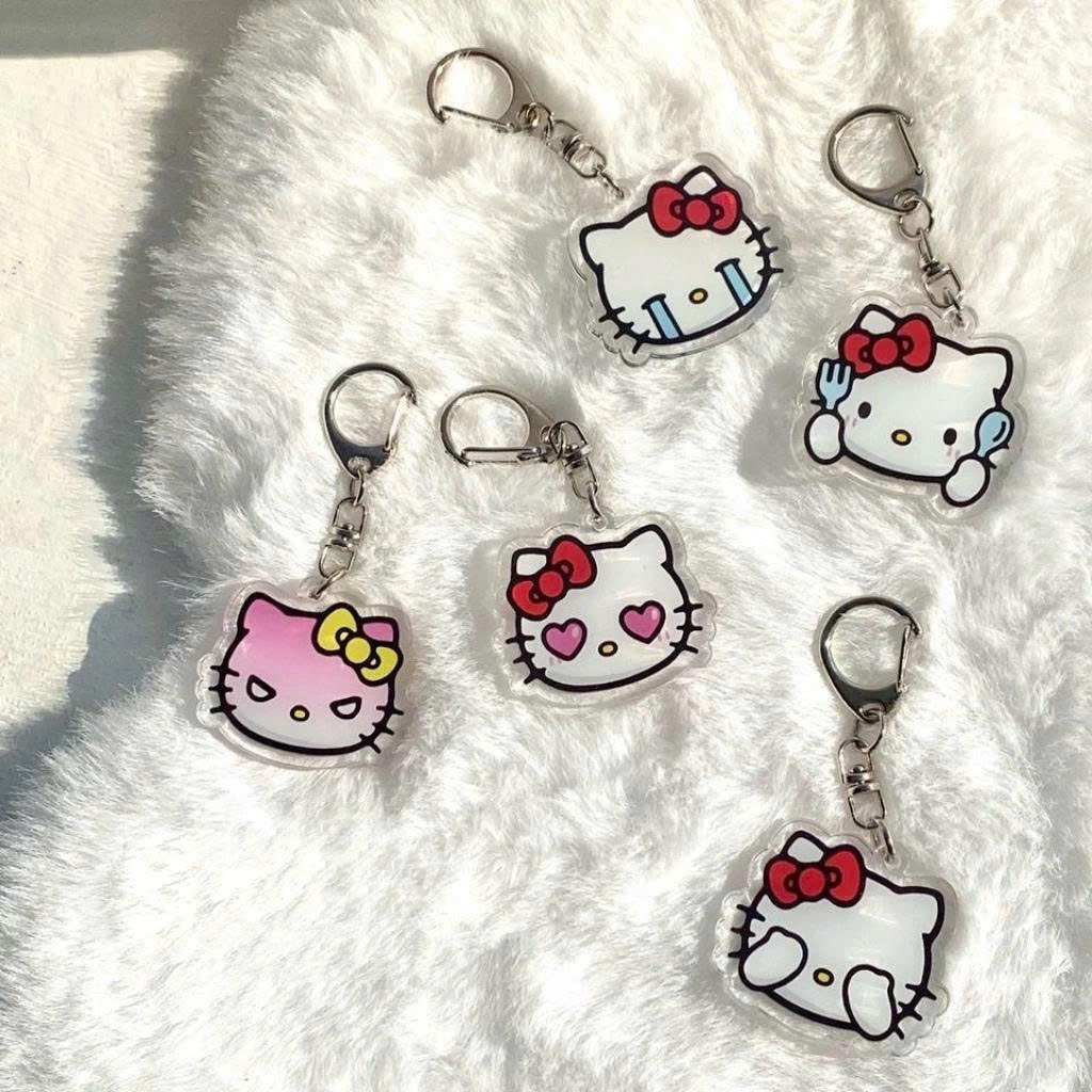 Móc Khoá Xinh, Móc Khoá Hello Kitty Mèo Acrylic Ngộ Nghĩnh Móc Khóa Hoạt Hình Dễ Thương Anime Kawaii Quà Tặng - SakuMai