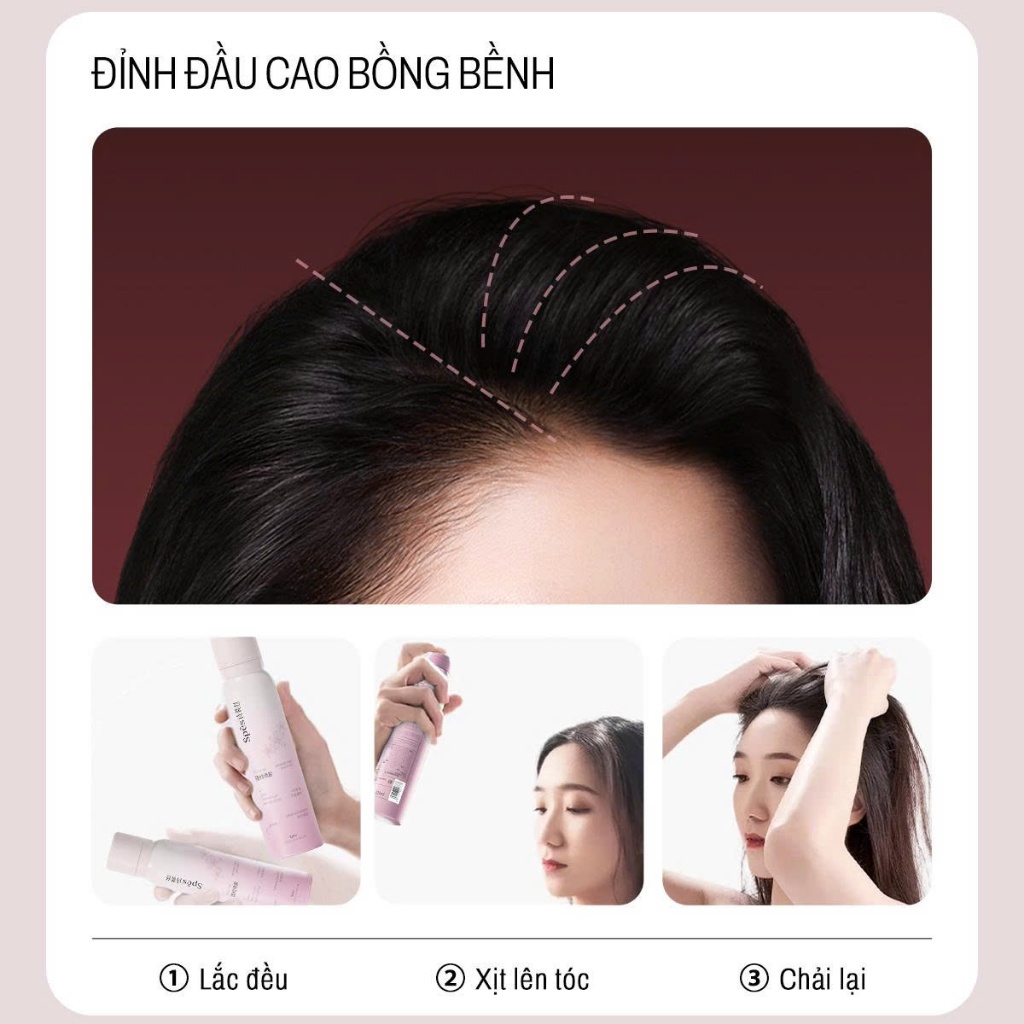 Dầu Gội Khô SPES Hương Hoa Anh Đào Giúp Tóc Bồng Bềnh, Giữ Nếp, Không Gây Bết Dính 150ml