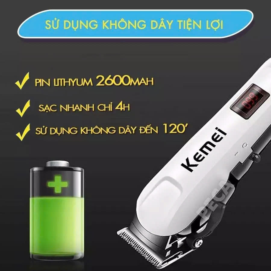 Tông Đơ Cắt Tỉa Lông Chó Mèo KM-809A, Máy Cạo Lông Chó Tiếng Ồn Thấp, Bộ Phụ Kiện Chăm Sóc Thú Cưng