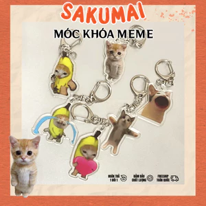 Móc Khoá Xinh, Móc Khoá Meme Mèo Hình Mèo Nhện Đáng Yêu Dễ Thương Ngầu Dùng Làm Quà Tặng Trang Trí Túi Xách - SakuMai