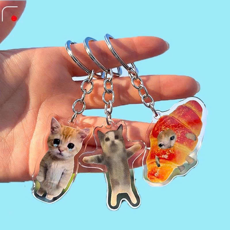 Móc Khoá Xinh, Móc Khoá Meme Mèo Hình Mèo Nhện Đáng Yêu Dễ Thương Ngầu Dùng Làm Quà Tặng Trang Trí Túi Xách - SakuMai