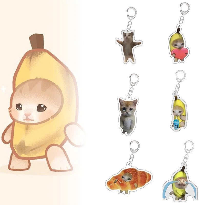 Móc Khoá Xinh, Móc Khoá Meme Mèo Hình Mèo Nhện Đáng Yêu Dễ Thương Ngầu Dùng Làm Quà Tặng Trang Trí Túi Xách - SakuMai