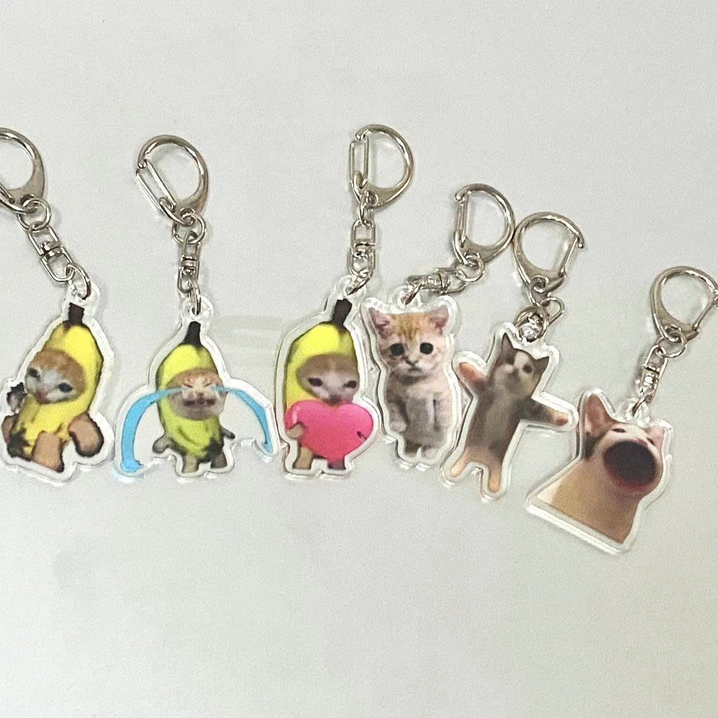 Móc Khoá Xinh, Móc Khoá Meme Mèo Hình Mèo Nhện Đáng Yêu Dễ Thương Ngầu Dùng Làm Quà Tặng Trang Trí Túi Xách - SakuMai