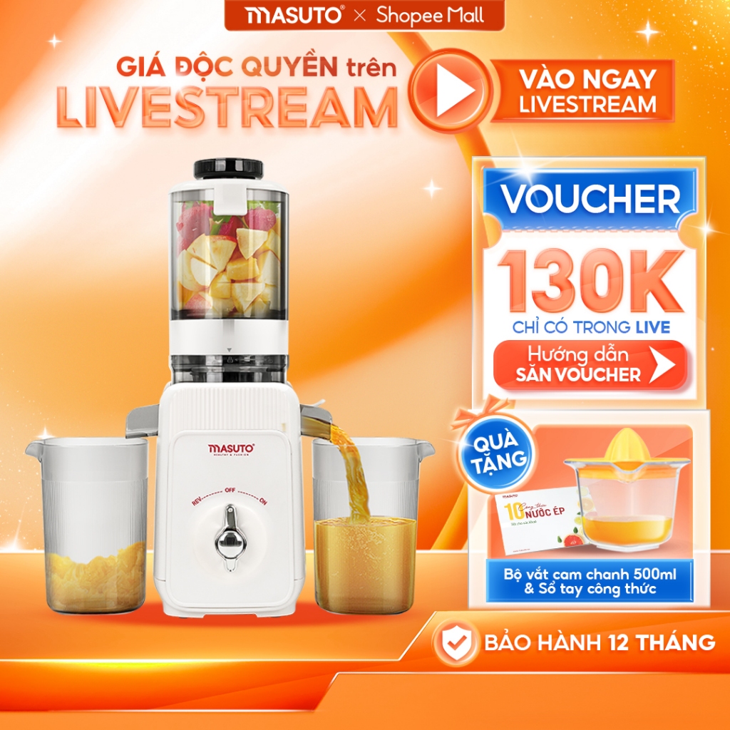 Máy Ép Chậm MASUTO 0,6L-120W Làm Kem, Ép Cần Tây, Cà Rốt Detox, Máy Ép ...