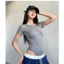 Áo Bodysuit Cộc Tay Cổ Tròn Phối Cúc Ngực NIVRA Phong Cách Cá Tính Chất Thun Gân Chính Phẩm - BBS045