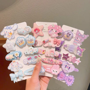 Set 10 kẹp tóc cho bé hoạ tiết hoạt hình kuromi