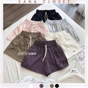 Quần short cotton nữ basic cạp chun mùa hè thoáng mát - SANA CLOSET