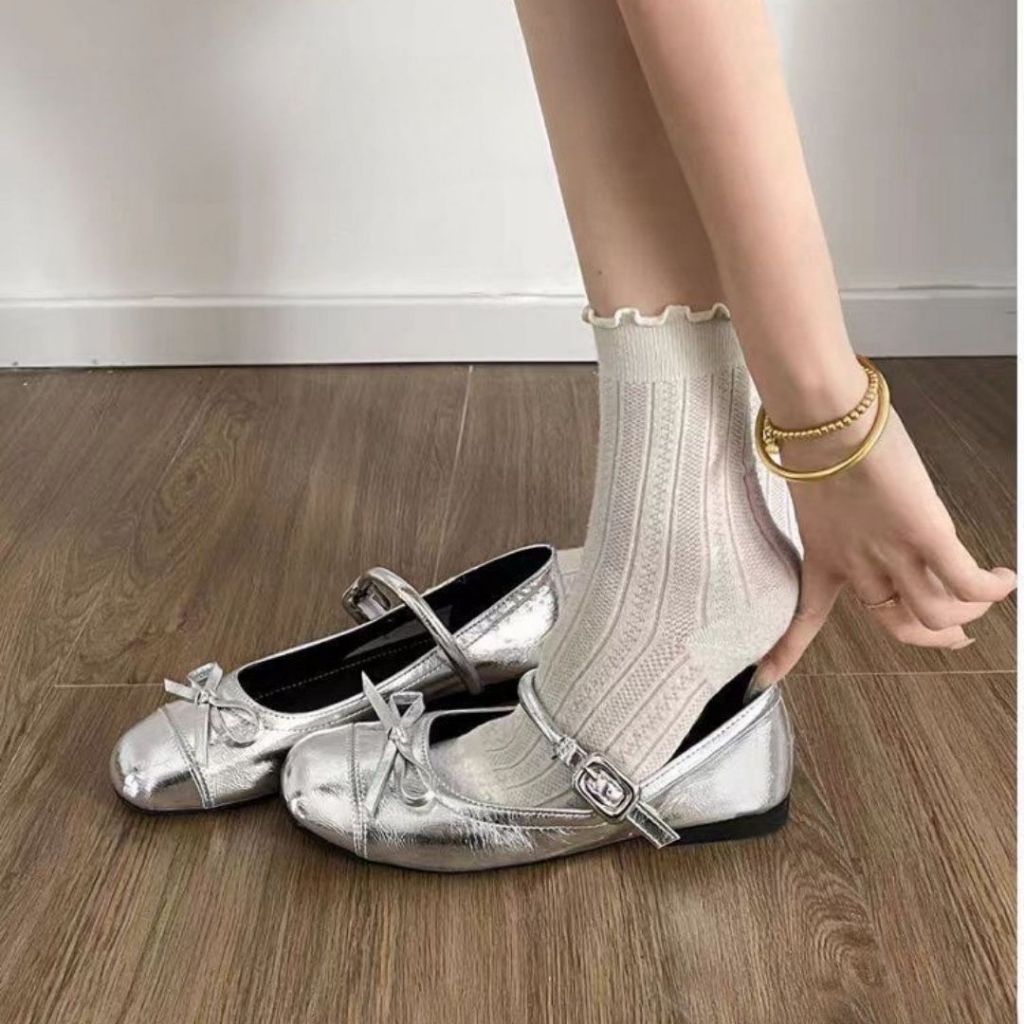 Giày Búp Bê Lolita Nữ, Giày Nữ Lolita Quai Dẹp Phối Nơ Vá Mũi Dễ Mix Đồ Đủ Màu N02 || AnshoesDynasty