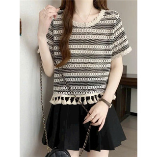 LT - Áo ren nữ thổ cẩm kiểu có cộc và ba lỗ sát nách phong cách boho tua rua gấu áo siêu xinh 1044