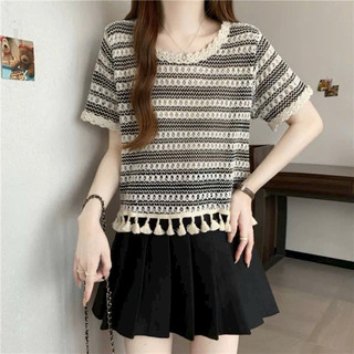 LT - Áo ren nữ thổ cẩm kiểu có cộc và ba lỗ sát nách phong cách boho tua rua gấu áo siêu xinh 1044