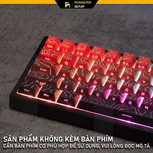 Keycap topographic 4.0 Black Red xuyên led vân gradient nhựa pbt dùng cho bàn phím cơ