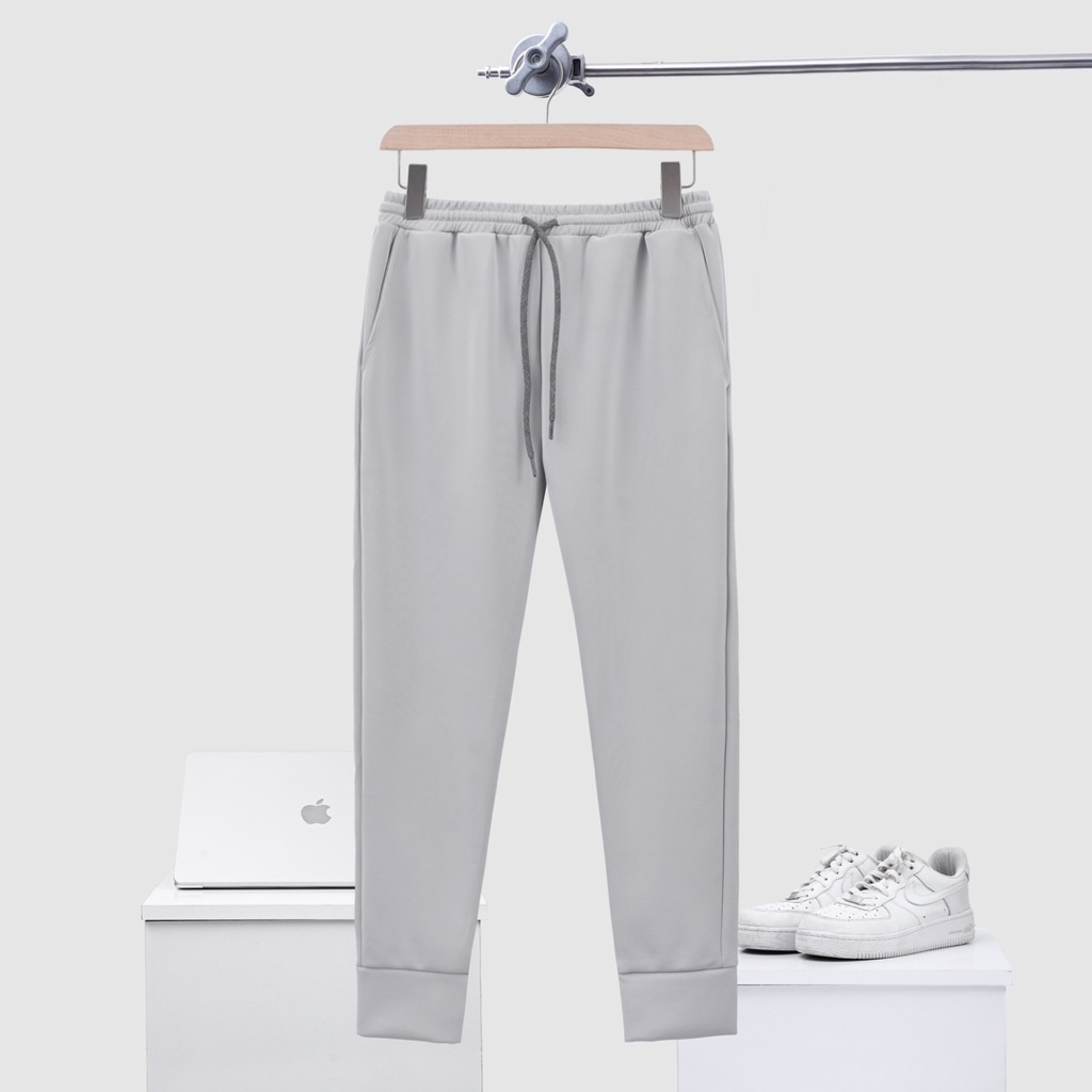 Quần Jogger Trơn Nam Nữ Basic Vải Poly 2 Da Co Giãn 4 Chiều, Không Xù Lông - Phong Cách Thể Thao Năng Động