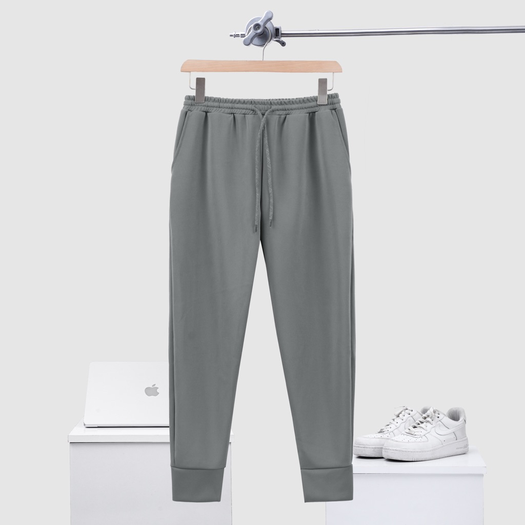 Quần Jogger Trơn Nam Nữ Basic Vải Poly 2 Da Co Giãn 4 Chiều, Không Xù Lông - Phong Cách Thể Thao Năng Động