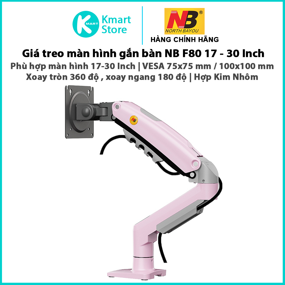 Giá treo màn hình Northbayou NB F80 | Màn hình 17-30 Inch | Xoay tròn 360 & xoay ngang 180 | Hợp kim nhôm & nhựa