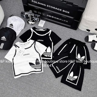 COMBO 2 BỘ CỘC TAY PHỐI ĐEN TRẮNG BAS CHO BÉ TRAI SIZE 6-18KG