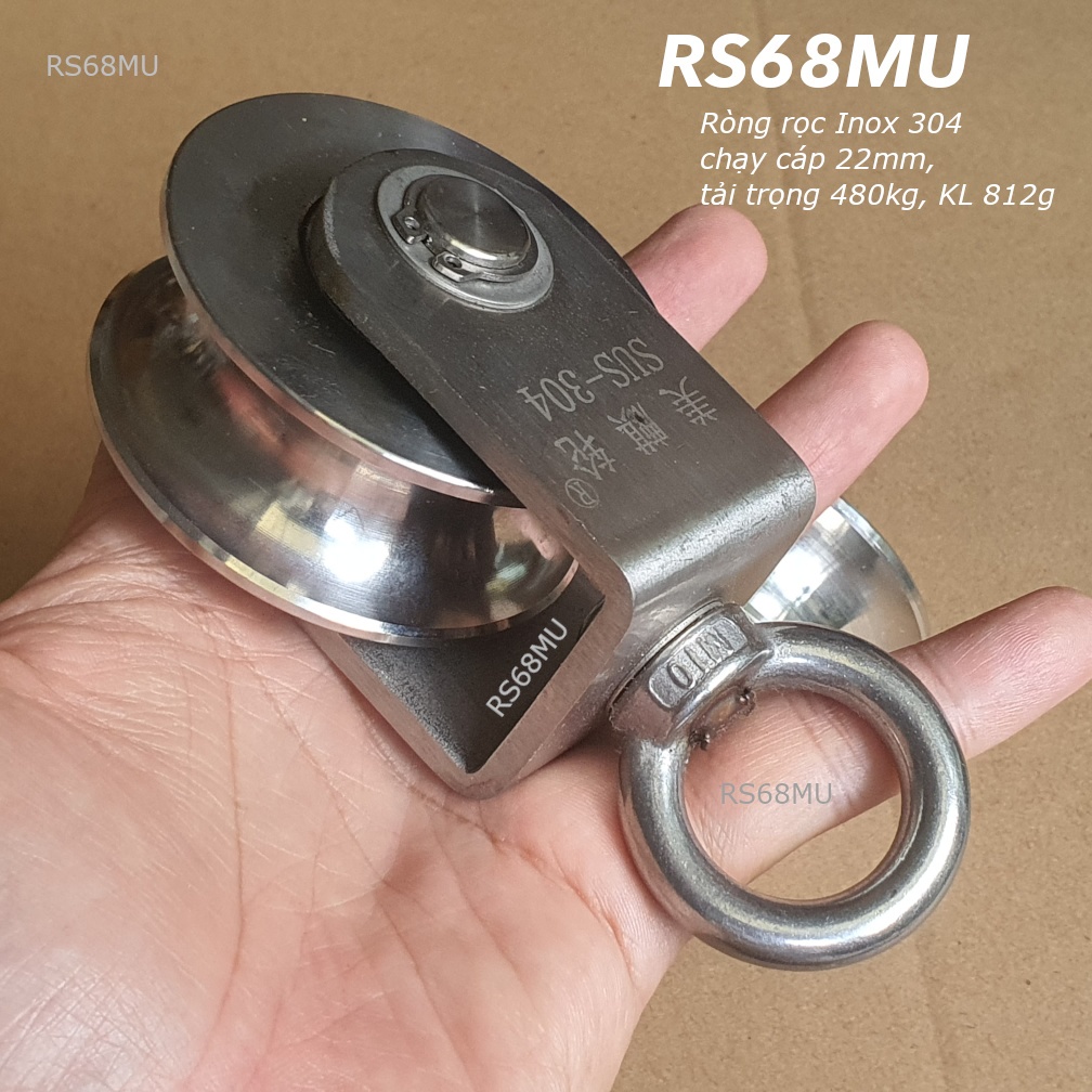 Ròng rọc tải hàng inox 304, chạy cáp 6-22mm, tải trọng tối đa 480kg ...