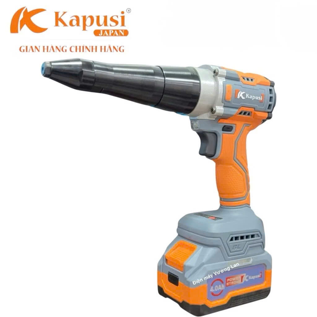 Máy rút rivet, đinh tán dùng pin Kapusi K-6668, Động cơ không chổi than ...