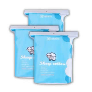 Bông Tẩy Trang Habaria Sheep Cotton 234 Miếng mềm mại, bền bỉ, làm sạch sâu, mẫu mới siêu tiện lợi.