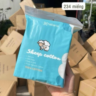 Bông Tẩy Trang Habaria Sheep Cotton 234 Miếng mềm mại, bền bỉ, làm sạch sâu, mẫu mới siêu tiện lợi.