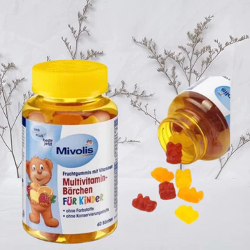 Kẹo Gấu Bổ Sung Vitamin Tổng Hợp Cho Trẻ Mivolis Vị Trái Cây, 60 Viên - Nội Địa Đức