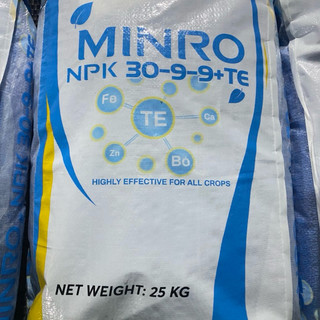 (25kg) Phân bón NPK 30-9-9+TE Minro Tan Nhanh giúp cây đâm chồi, xanh lá, phục hồi sau thu hoạch cây trồng