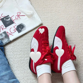 Giày thời trang bigsize nam nữ đế bệt dáng thể thao cổ thấp Pu màu đỏ red trắng êm nhẹ cao cấp, sneaker thời trang hot