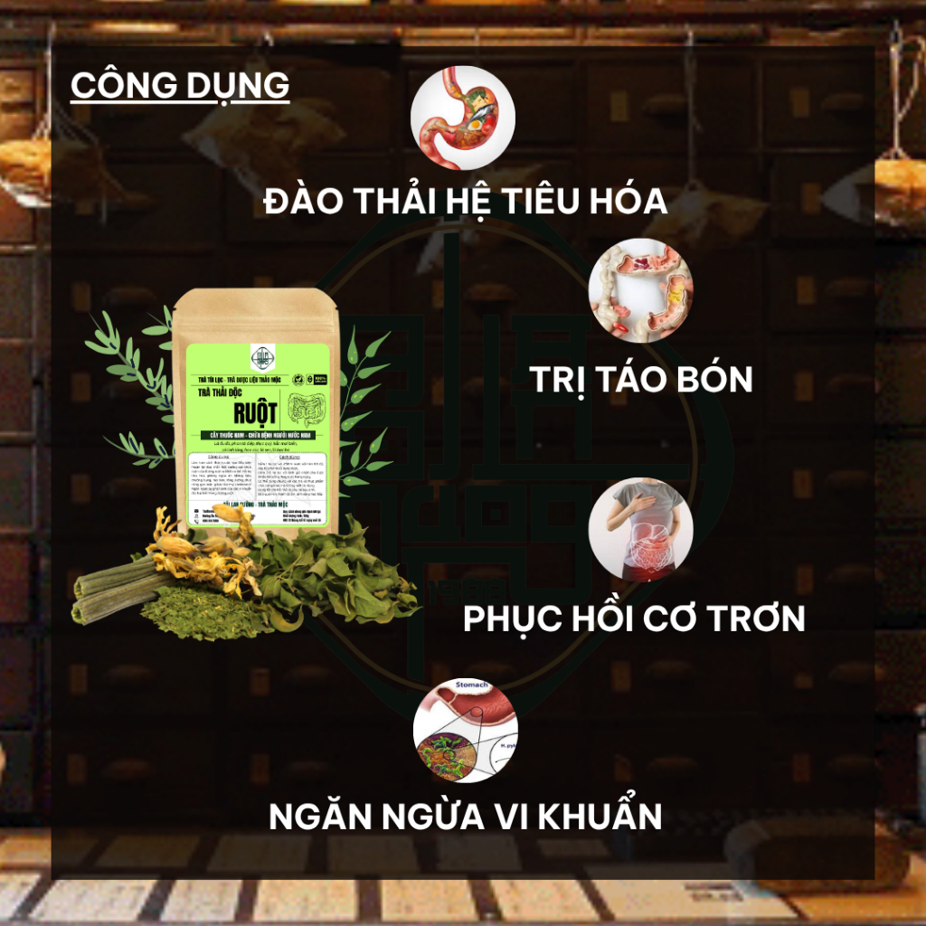 Trà Thải Độc Ruột Nature Tea Bội Lan Đường,Sạch Đường Ruột, Giảm Táo Bón,Hỗ Trợ Tiêu Hóa,Bịch 50 lọc
