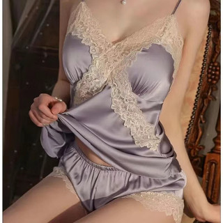 BỘ NGỦ LỤA 2 DÂY MIX REN CÓ ĐỆM NGỰC